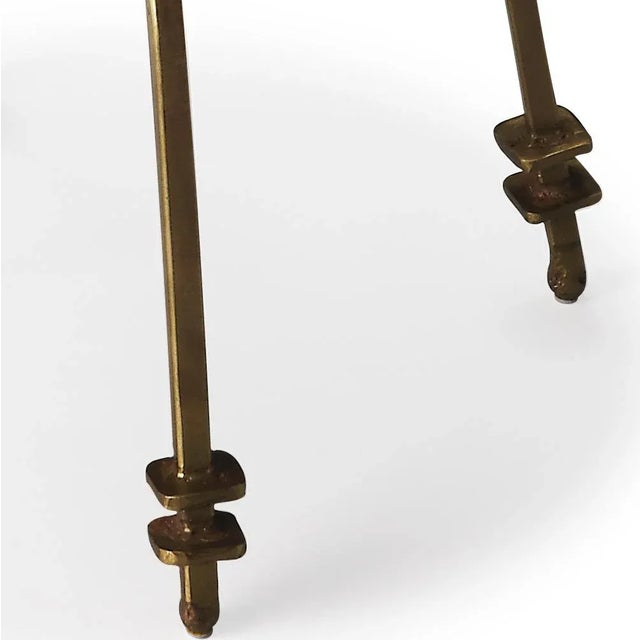 Transitional Hager Marble & Metal Accent Table, Multi-Color For Sale - Image 3 of 5