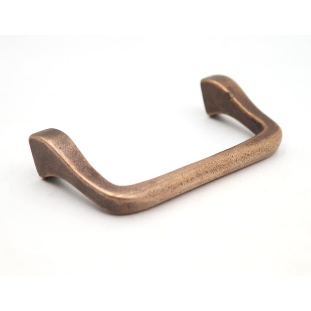 Traditional Set of Vintage 4.25 In. Brass Curved Drawer Pulls For Sale - Image 3 of 6