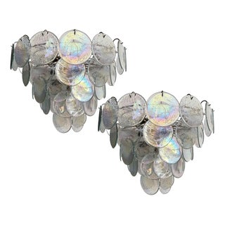 Murano Glass Discs Chandeliers, 1990, Set of 2 For Sale