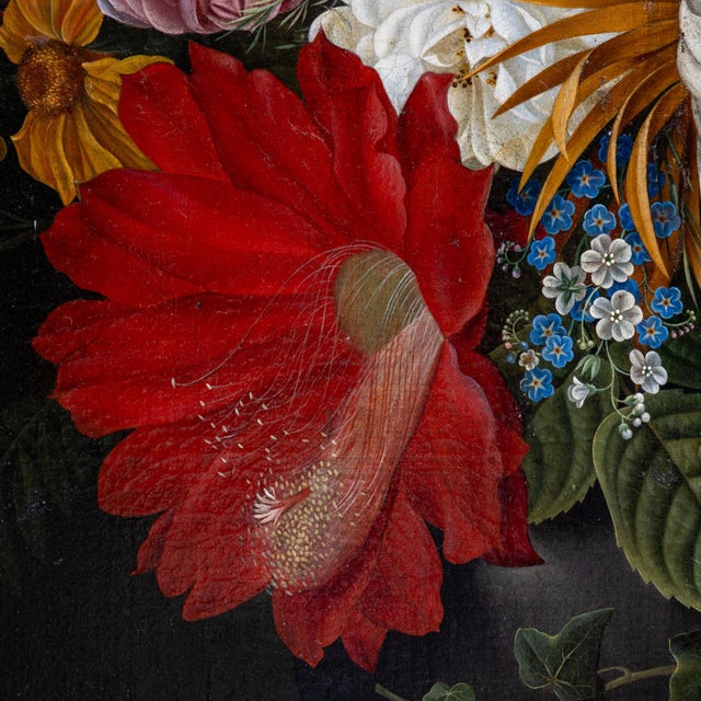 Friedrich Wilhelm Voelcker, Still Life with Flowers, 1800s, Oil on Canvas For Sale - Image 11 of 13
