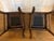 Brown Pair of Antique Oak Dining Chairs With New Neutral Upholstery For Sale - Image 8 of 8