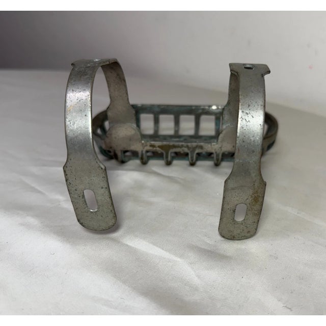 Antique Industrial Nickel Plate Brass Bathroom Bathtub Fixture Soap Dish Holder For Sale - Image 11 of 12