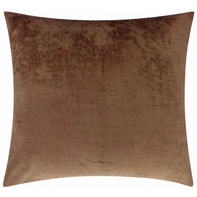 "Add a touch of elegance to your home with this handmade silk velvet throw pillow, featuring a rich, solid brown design....