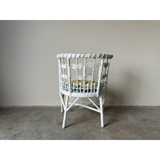 1900 - 1909 Palm Beach Heywood Wakefield - Style Victorian Wicker Chair For Sale - Image 5 of 13