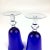 Glass Vintage Cobalt Blue Cocktail Gasses a Pair For Sale - Image 7 of 10