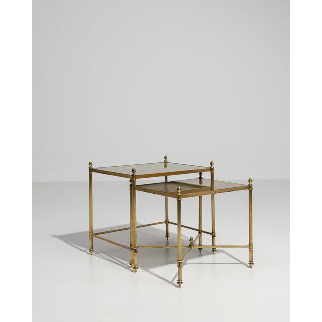 Gold 19th Century France Gold Metal Nesting Table For Sale - Image 8 of 10