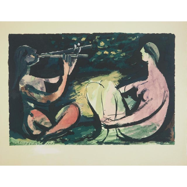 Pablo PICASSO (1881-1973)The double flute, 1967Lithograph enhanced with a stencil after a watercolor (Jacomet...