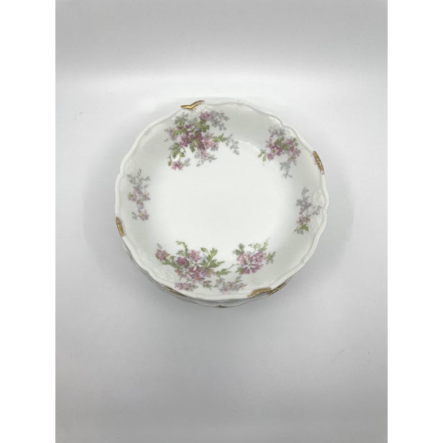 Pink Antique Set of French Pink Floral Limoges- a Set of 6 Bowls For Sale - Image 8 of 10