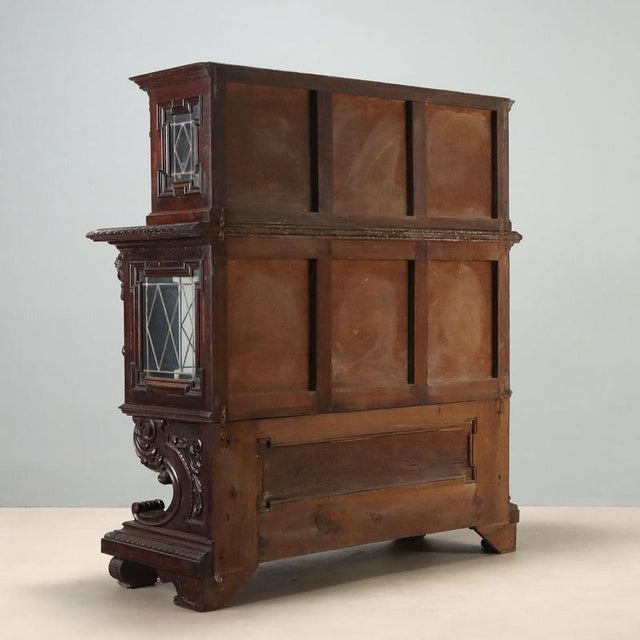Neo-Renaissance Style Ebony and Walnut Display Cabinet For Sale - Image 11 of 12