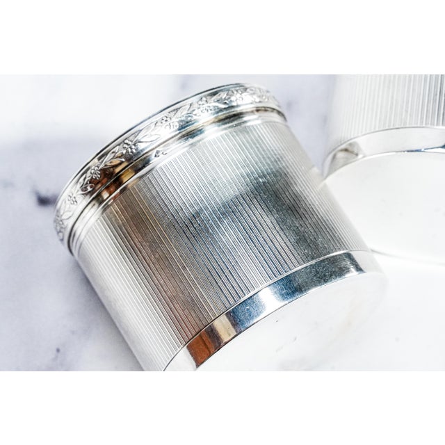 1920s Luxury Collection Art Deco Antique French Sterling Silver Dresser Set Jars Bottles Vanity For Sale - Image 5 of 16