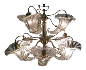 Modernist Murano Glass Cornucopia Chandelier