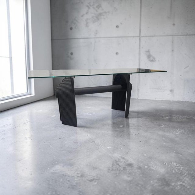 Postmodern Black Cast Iron Dining Table with Glass Top, 1980s For Sale - Image 15 of 15