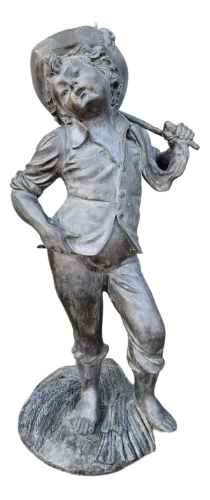 Antique Bronze Statue of Farmer with Flail