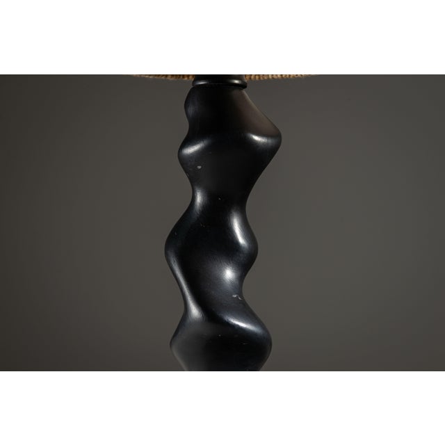 Black Sculptural Wooden Type 42 Table Lamp from Temde Leuchten, 1970s For Sale - Image 8 of 15