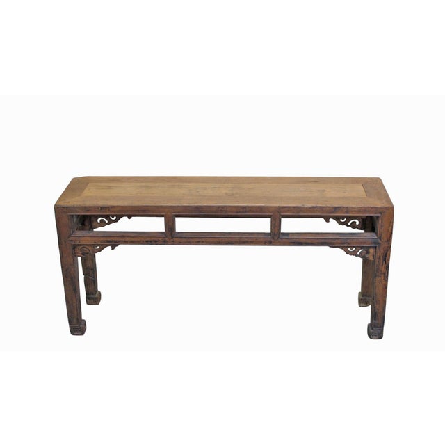 1990s Vintage Countryside Wood Bench For Sale - Image 5 of 7
