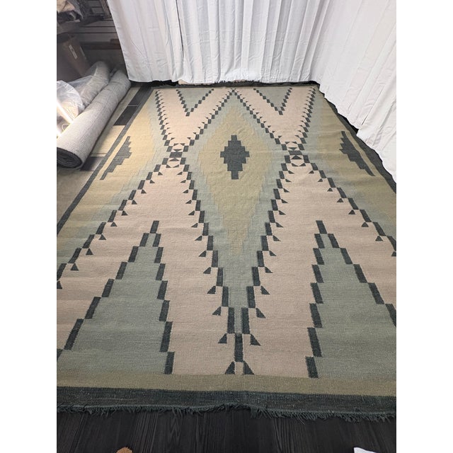 Green Pottery Barn Lael Handwoven Rug – 10’ X 14’ Also Marketed as Lemieux Et Cie Cluny Nicolau Rug | New For Sale - Image 8 of 9