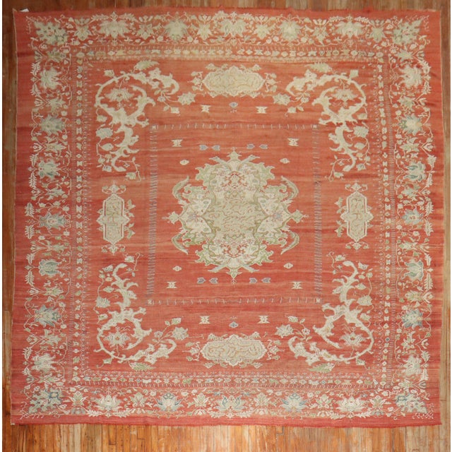 Red Antique Zabihi Collection Turkish Oushak Rug - 12' x 14' For Sale - Image 8 of 8