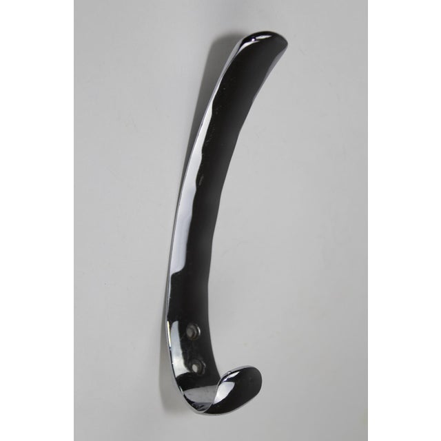 Silver Clothes Hooks in Chrome-Plated Brass by Carl Auböck for Werkstätte Carl Auböck, 1950s, Set of 6 For Sale - Image 8 of 11