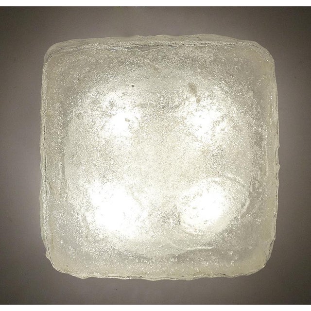1960s Vintage Brutalist Glass Ceiling Light from Honsel For Sale - Image 5 of 13