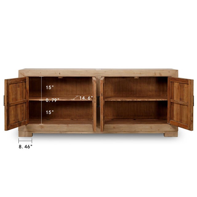 Capri Four-Door Tall Sideboard - Weathered Natural For Sale In Los Angeles - Image 6 of 10