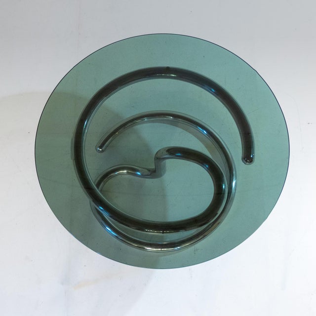 Cobra Coffee Table in Chromed Metal & Smoked Glass from Giotto Stoppino, 1960s For Sale - Image 12 of 14