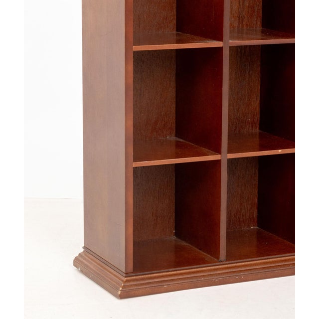 Modern Cherry Finish Pigeon Hole Bookcases, Pair For Sale - Image 4 of 7