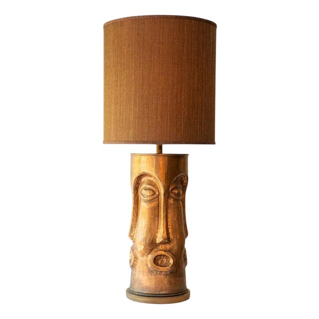 Copper and Walnut Wood Floor Lamp by R. Houben, 1970 For Sale