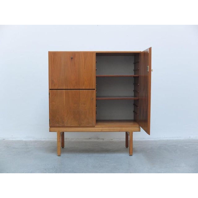 Brown Walnut Abstracta Bar Cabinet by Jos de Mey for Van den Berghe-Pauvers, 1960s For Sale - Image 8 of 18