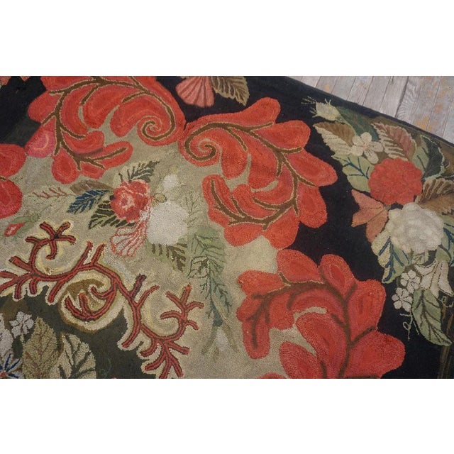 19th Century American Hooked Rug ( 6'2" x 10'6" - 188 x 320 ) For Sale - Image 4 of 12