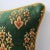 Emerald Green Velvet Pillow With Modern Damask Motifs and Mustard Piping For Sale - Image 4 of 4
