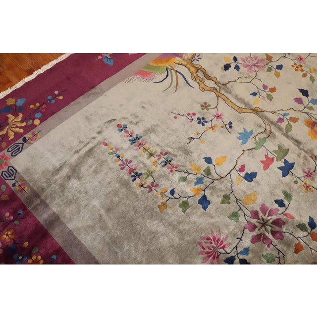 Early 20th Century Zabihi Collection Large Art Deco Chinese Room Size Rug - 12'1" x 14'6" For Sale - Image 4 of 18