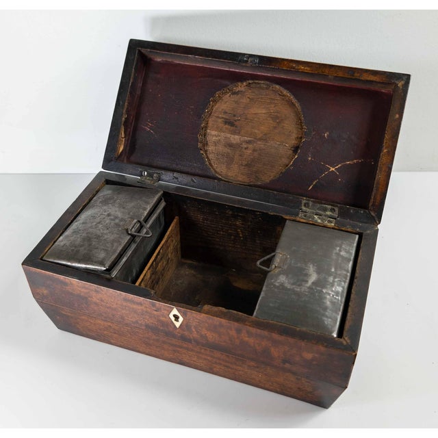 19th Century English Regency Sarcophagus Form Mahogany Tea Caddy Box For Sale - Image 10 of 18