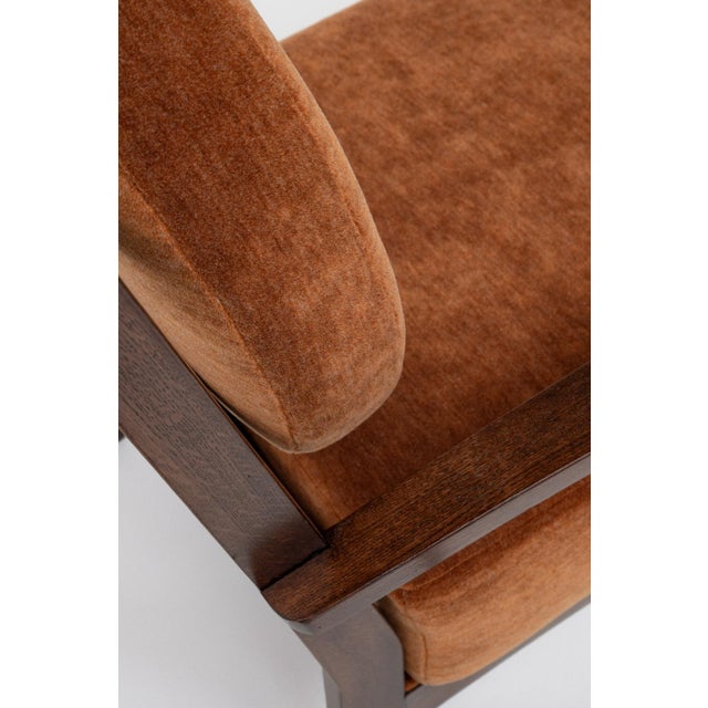 Brown Modernist French Armchair, 1950s For Sale - Image 8 of 12
