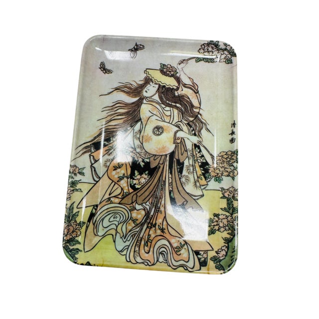 Vintage Japanese Themed Decorative Melamine Trays Made in Italy a Set of 6 For Sale In Tampa - Image 6 of 10