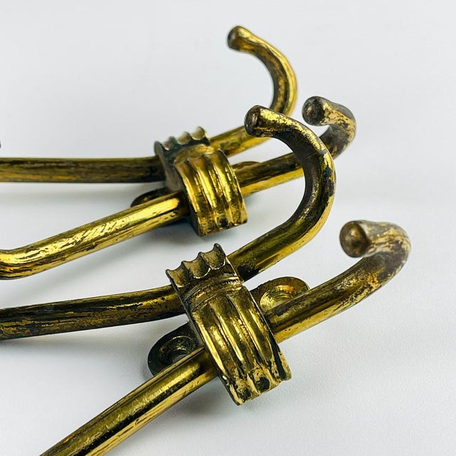 1950s Vintage Brass Coat Hooks, Italy, 1950s, Set of 2 For Sale - Image 5 of 16