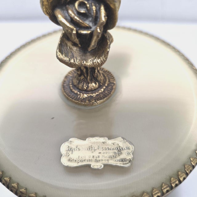 1960s 1960's Stylebuilt Vanity Mirror Tray Set Victorian Gothic Gilded Gold Accents For Sale - Image 5 of 14