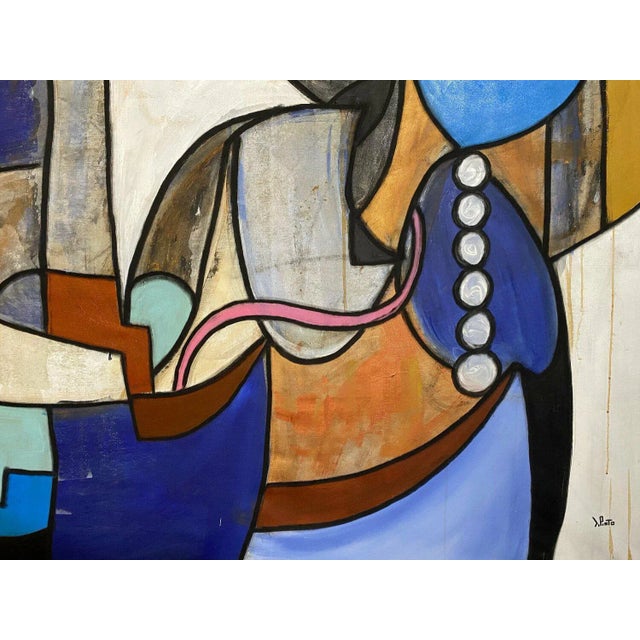 Monili Federico Pinto Schmid , Italy , 2021 Acrylic, Oil Pastel on Canvas, 55x79in For Sale - Image 3 of 13