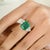 Green 18k Gold Octagon Cut Emerald Cocktail Ring With Real Diamonds Size 6 For Sale - Image 8 of 12