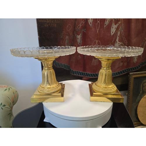19th Century French Empire Ormolu and Cut Crystal Tazzas by Pierre-Philippe Thomire, 1810, Set of 2 For Sale - Image 5 of 14