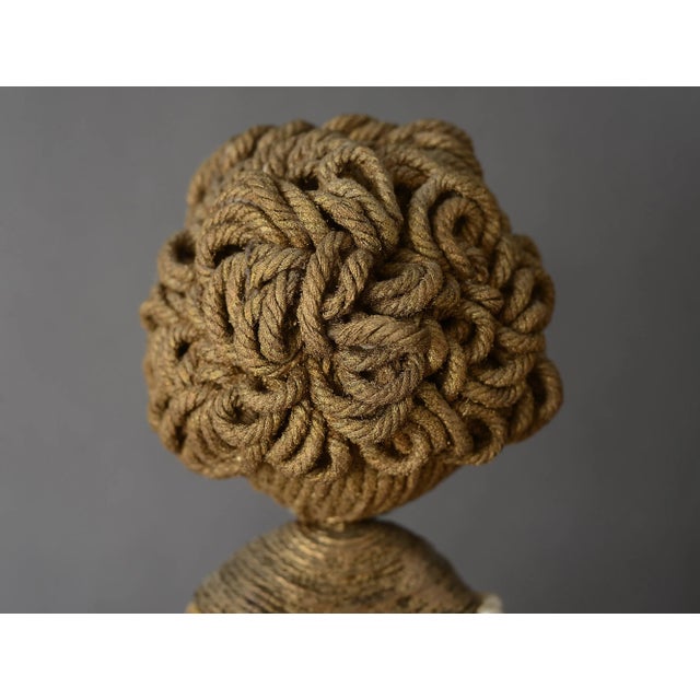 Orange Large Vintage Paper Mache Lady Queen Sculpture For Sale - Image 8 of 13