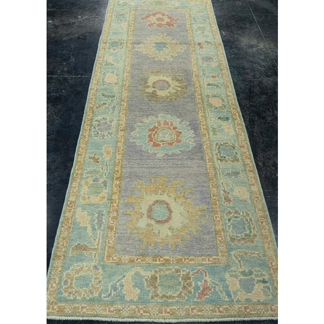 Purple Turkish Oushak Rug 2'10" x 8'6" #19232 For Sale - Image 8 of 8