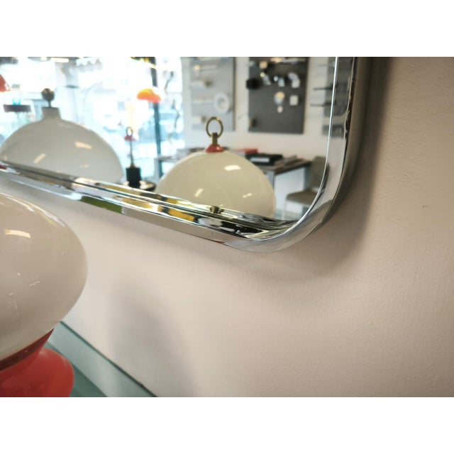 Mid-Century Modern Vintage Chrome Mirror, 1970s For Sale - Image 3 of 10