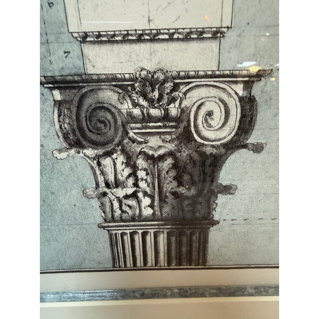 Architectural Corinthian Capital Print, Framed For Sale - Image 10 of 12