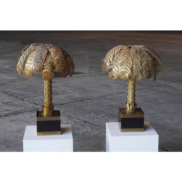 Palm Tree Table Lamps by Christian Techoueyres for Maison Jansen, France, 1970s, Set of 2 For Sale - Image 6 of 10