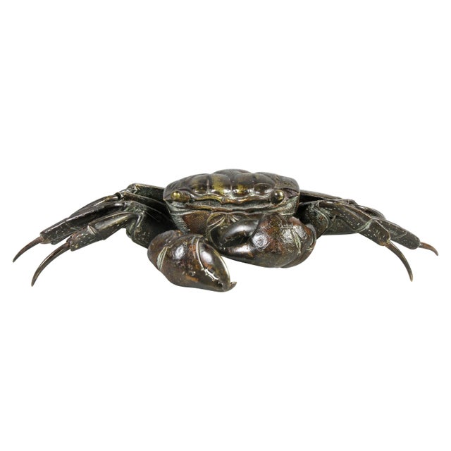 Japanese Meiji Articulated Bronze Crab For Sale - Image 4 of 9