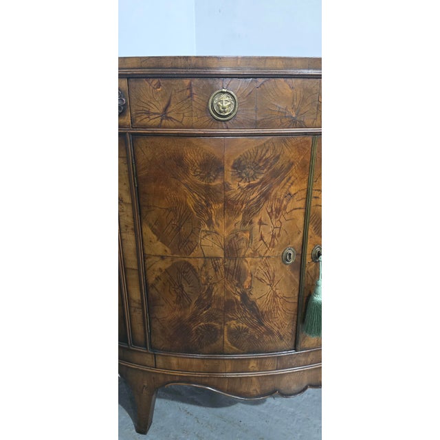 1910s Antique Demi Lune Sideboard in Yew Wood, 1910 For Sale - Image 5 of 18