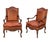 Hickory Chair Pearson Co. French Louis XIV Style Walnut & Leather Arm Chairs - Pair For Sale