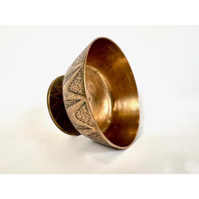 Vintage Danish Brass Footed Pedestal Bowl from Nordisk Malm, 1950s For Sale - Image 4 of 12
