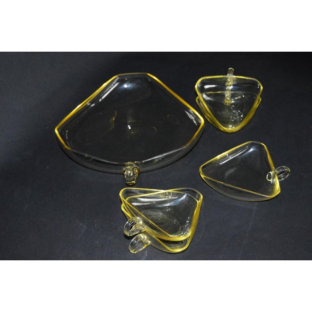 Art Deco Compote Set of Glass Dishes, 1930s, Set of 6 For Sale - Image 3 of 9