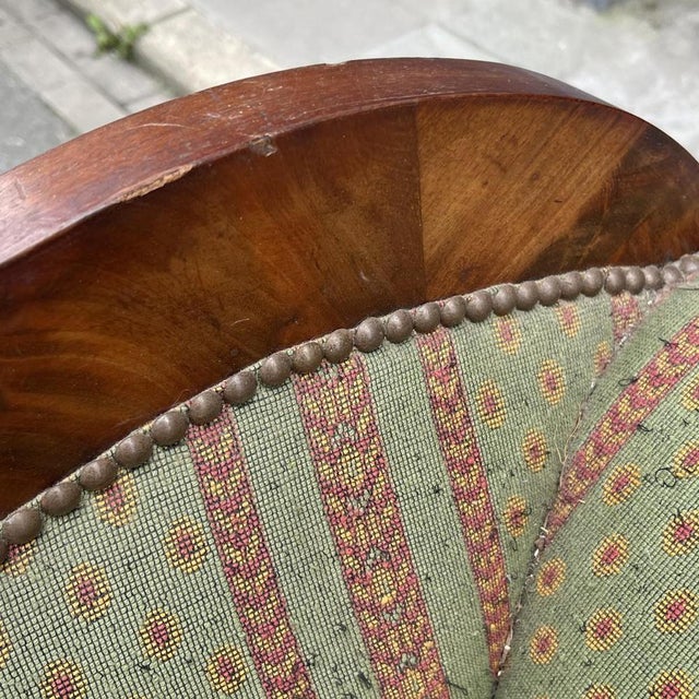 Brown Antique Charles X Style Gondole Sofa, 19th Century For Sale - Image 8 of 15